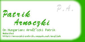 patrik arnoczki business card